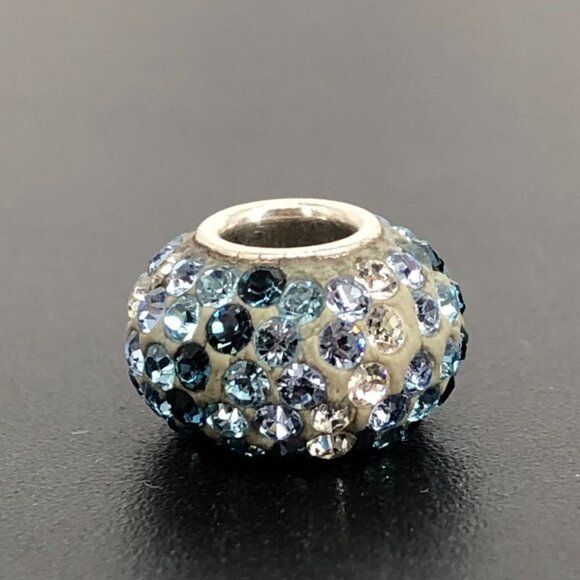 Charm multi-toned blue zirconia gemstone spherical charm *flawed* - Picture 4 of 16